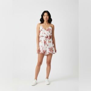 Trixxi Floral Jumpsuit - White and Red